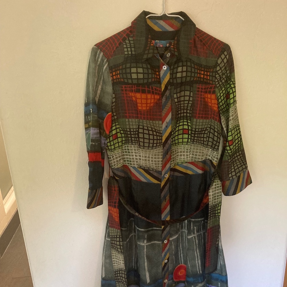 Desigual silky full-skirted shirtdress NWOT, size 38